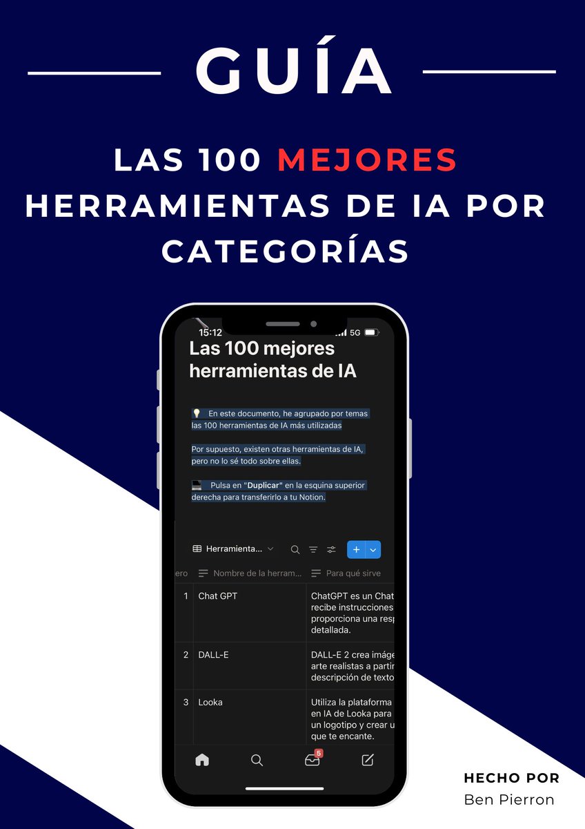 Ben_escrito's tweet image. Cansado de perder el tiempo buscando la IA adecuada para "esta tarea" específica.

Tras más de 2 meses de investigación, he creado un documento que agrupa las 100 mejores herramientas de IA por categorías

Y durante 24 horas, es 100% GRATIS!

1. RT 
2. Comenta "100" 
(Debes…