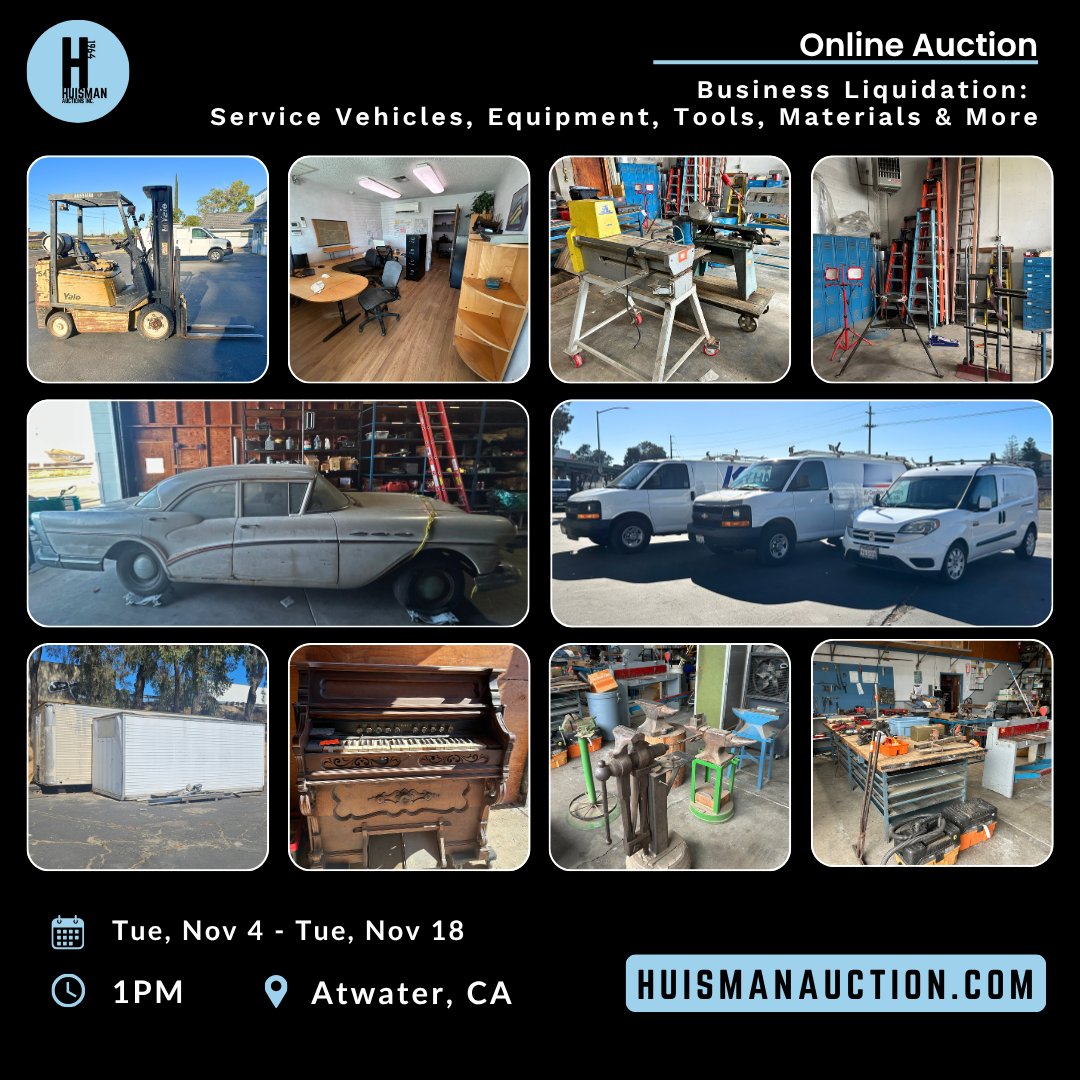 huismanauction's tweet image. ⏰ FINAL HOURS — BID NOW!
Don’t miss your chance to grab tools, equipment &amp;amp; vehicles before the auction closes. Every item sells!

🔗 HuismanAuction.com

#HuismanAuctions #FinalHours #BidNow #OnlineAuction
