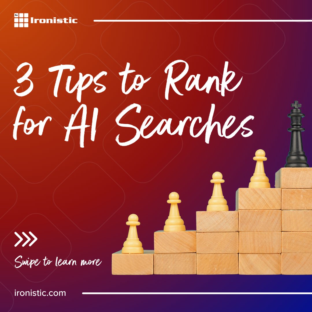 IronisticWeb's tweet image. AI search is changing SEO.

To stay visible in AI-driven results:
✅ Answer real questions
✅ Structure content clearly
✅ Build credibility with sources

Adapt your SEO for AEO, the next evolution of search.

#AEO #SEO #Ironistic #DigitalStrategy