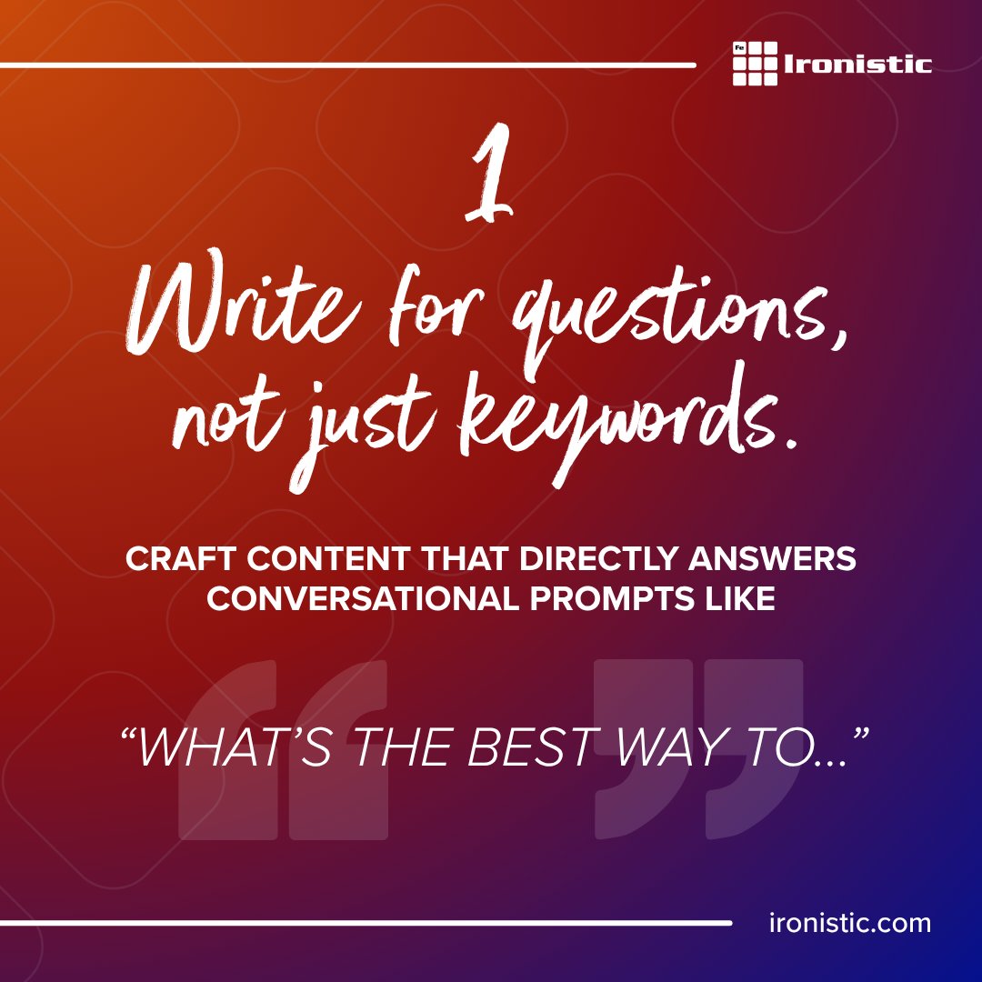 IronisticWeb's tweet image. AI search is changing SEO.

To stay visible in AI-driven results:
✅ Answer real questions
✅ Structure content clearly
✅ Build credibility with sources

Adapt your SEO for AEO, the next evolution of search.

#AEO #SEO #Ironistic #DigitalStrategy