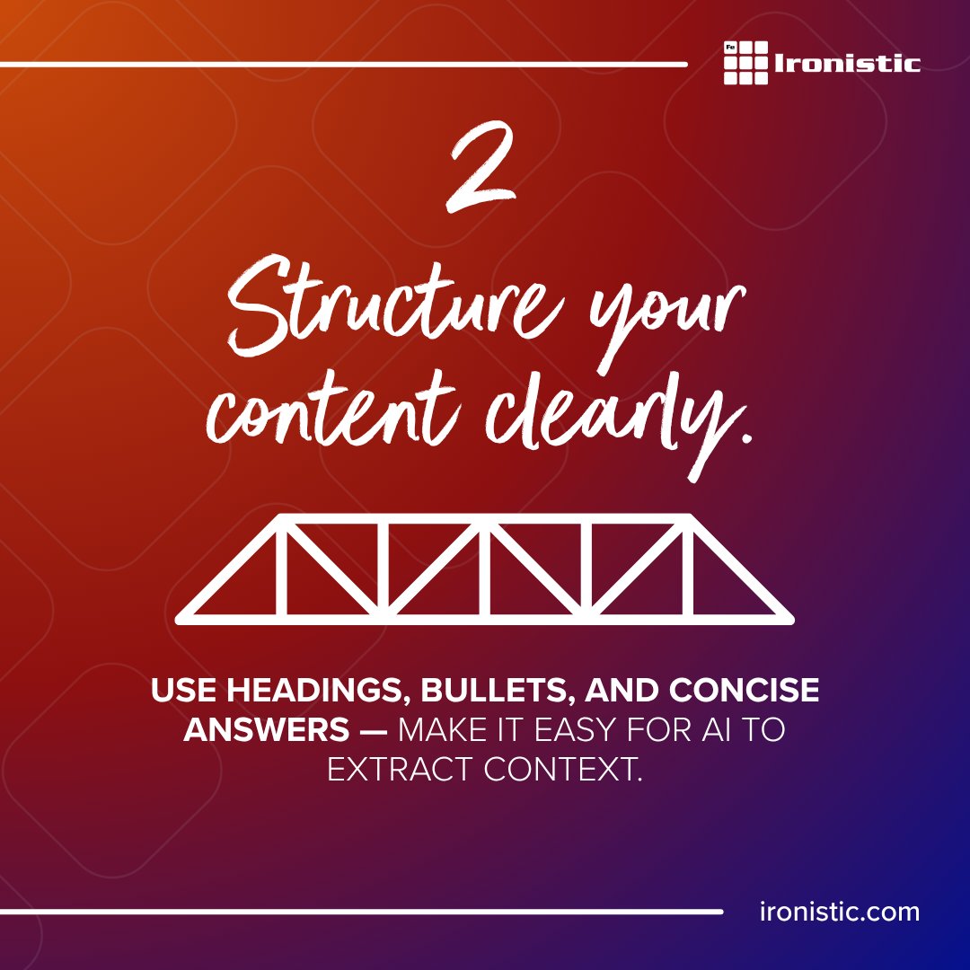 IronisticWeb's tweet image. AI search is changing SEO.

To stay visible in AI-driven results:
✅ Answer real questions
✅ Structure content clearly
✅ Build credibility with sources

Adapt your SEO for AEO, the next evolution of search.

#AEO #SEO #Ironistic #DigitalStrategy