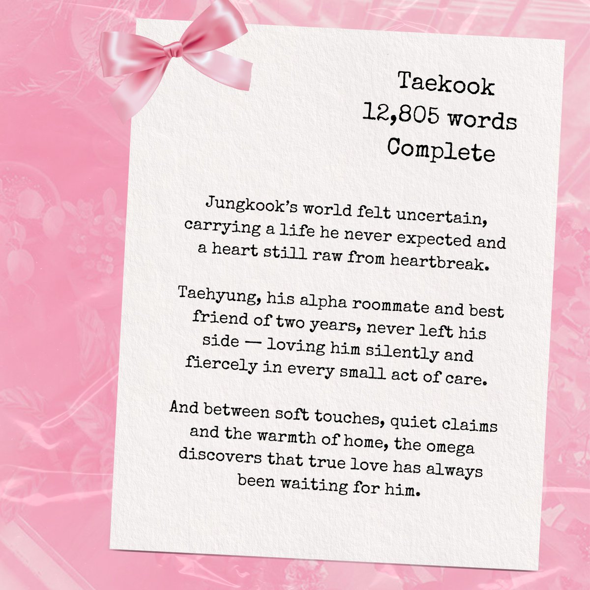 jkcentricfest's tweet photo. 𐙚 ‧₊˚ ⋅Hearts On The Window

⋆˙⟡ taekook
⋆˙⟡ omegaverse
⋆˙⟡ 12.8k words
⋆˙⟡ complete

https://t.co/YbypxaUZic https://t.co/btJz3GdGz7
