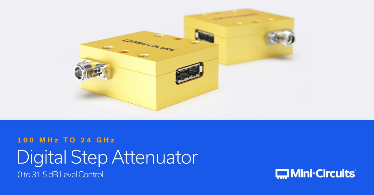 MiniCircuits's tweet image. Our new ZX76-24G-30-S+ adds another option to our growing lineup of wideband digital step attenuators, now available in 24, 43.5, 50 and 65 GHz models. This model covers an attenuation from 0 to 31.5 dB in 0.5 dB steps.

hubs.ly/Q03R7Qyc0

#rf #engineering #technology