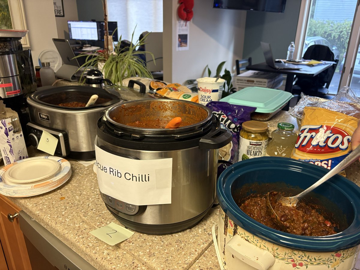 ThinkSecureNet's tweet image. It was a chili day in the office, but the competition was hot!!!
Congratulations to Tony for winning the competition with his barbeque rib chili. Even though he won’t disclose his secret recipe, at least we have plenty of leftovers to keep us going!

#ThinkSecureNet #ChiliCookOff