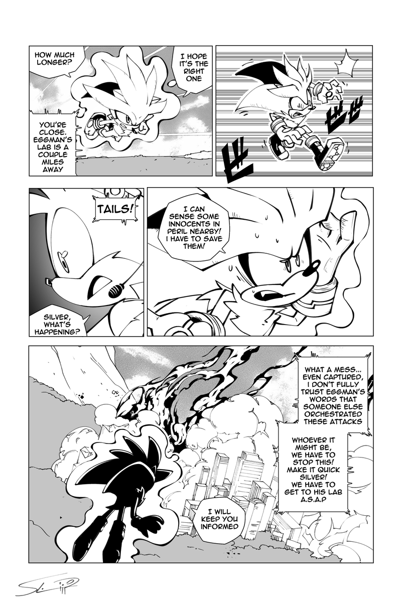 Sl1m_Skull's tweet photo. [AU] Silver meets Metal Sonic (1/7) https://t.co/P7g94KOKuJ