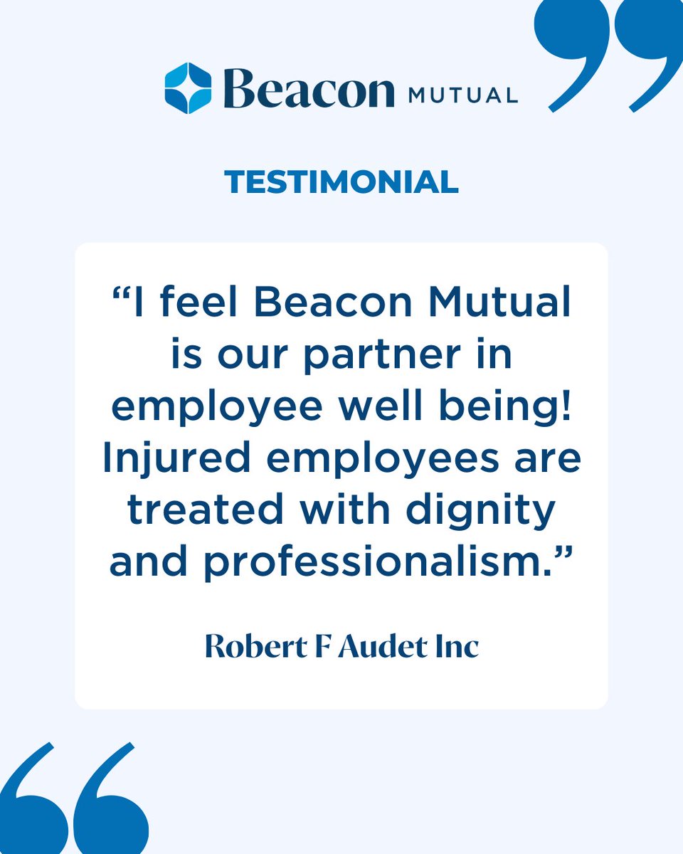We're more than an insurance carrier - we're a partner in protecting your people, your productivity, and your bottom line.

Get started today and feel the local difference! hubs.la/Q03TLjh30

#testimonialtuesday #workerscomp #localinsurer #focusedonwhatmattersmost