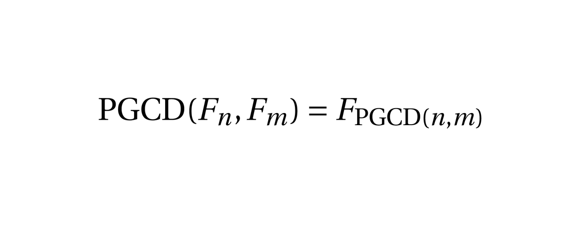 Le PGCD de deux nombres de Fibonacci est un nombre de Fibonacci.