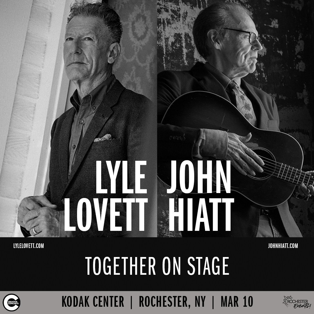 𝑱𝑼𝑺𝑻 𝑨𝑵𝑵𝑶𝑼𝑵𝑪𝑬𝑫! <a href="/LyleLovett/">Lyle Lovett</a> and <a href="/johnhiattmusic/">John Hiatt</a> will be Together On Stage at Kodak Center on March 10th! Tickets go on sale Friday at 10 a.m. at Ticketmaster.com and the Kodak Center Box Office. Join our list for presale details >> bit.ly/joinKClist