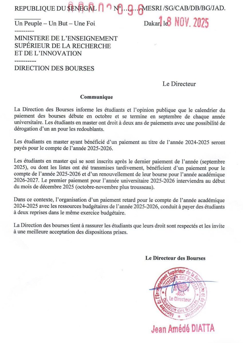 Cisse_Maps's tweet image. Manifestation à l’UCAD : Communiqué de la Direction des Bourses