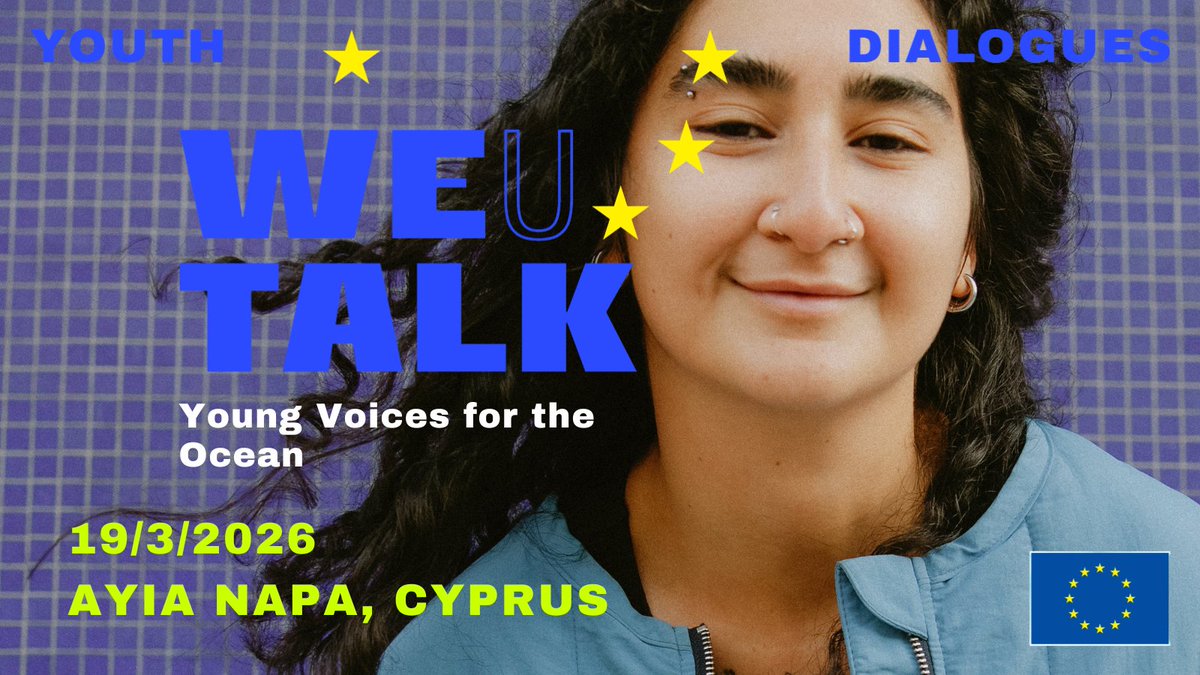 EU_MARE's tweet image. Are you aged 18–30 and passionate about the ocean?

Apply by 7 December to join the #YouthPolicyDialogue with Commissioners @CostasKadis  &amp;amp; @GlennMicallef in Cyprus!

🔎Blue careers, fisheries &amp;amp; aquaculture, underwater heritage.

📅19 March 2026

👉link.europa.eu/fhn4NH