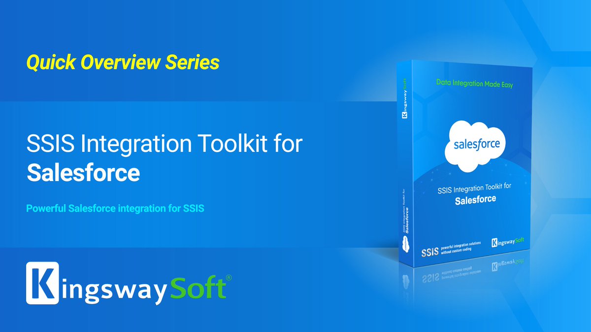 kingswaysoft's tweet image. New KingswaySoft Video - A quick look at the SSIS Integration Toolkit for Salesforce.
Watch Now: youtu.be/LCKg4gCdu6A #KingswaySoft #Salesforce #SSIS #DataIntegration #IntegrationToolkit