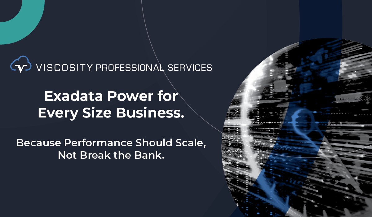 ViscosityNA's tweet photo. ๐ #Exadata isnโt just for giants โ itโs for smart operators.
With Exascale and cloud automation, midsize enterprises can now harness enterprise-level performance without enterprise-level cost.
What we do: https://t.co/9tx1UOWuEI
#CloudAutomation https://t.co/ldrl68V3oi