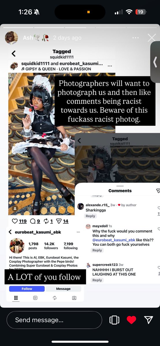 Ash, a black cosplayer, recently took their own life.

They were the subject of several hate comments, dms, slurs, and racist remarks. An inspiration for others constantly bullied and beaten down for simply being black while cosplaying characters.

I'm sick to my fucking stomach.
