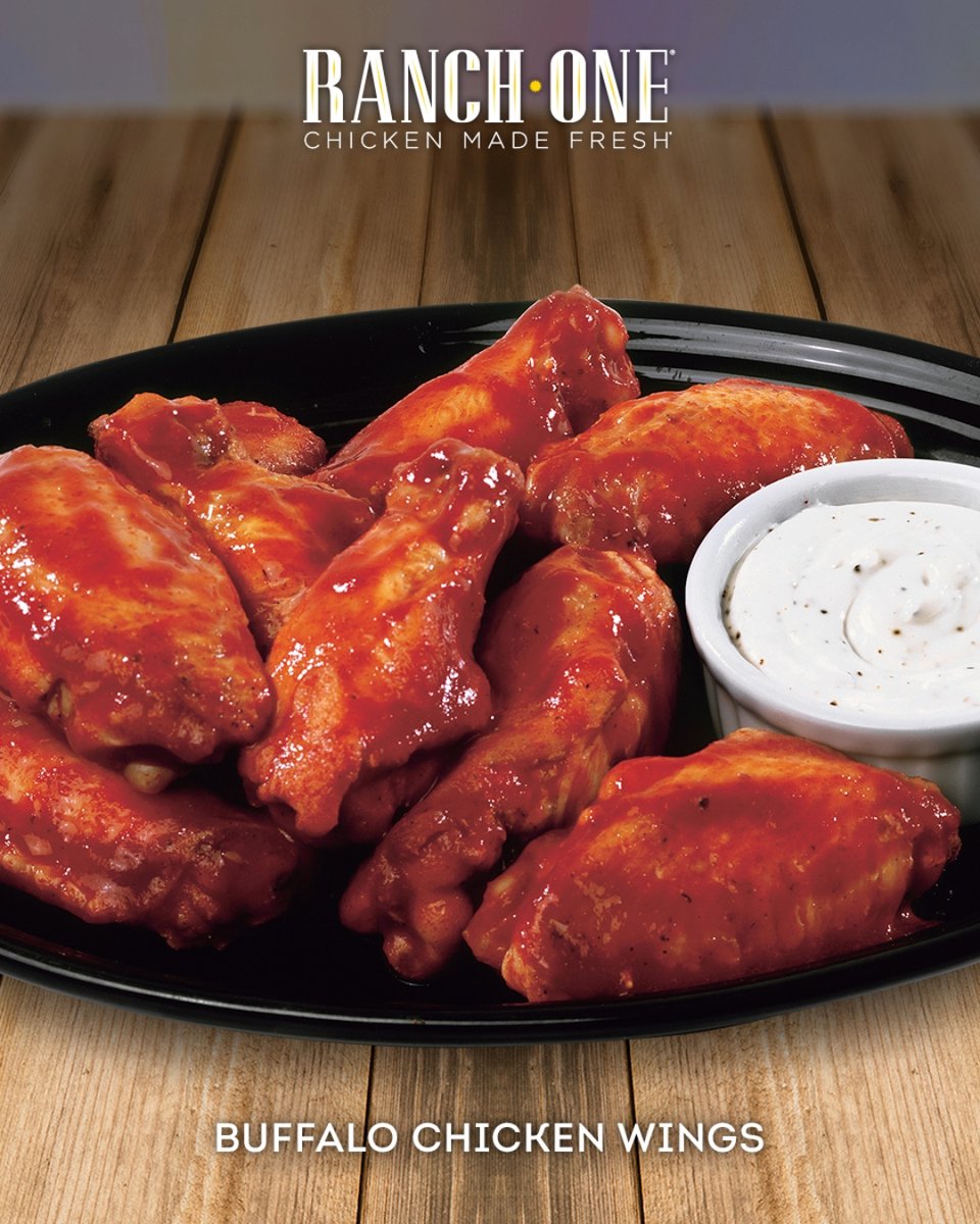 RanchOne's tweet image. Served hot, devoured instantly! Try our Buffalo Chicken Wings today! 🔥🔥