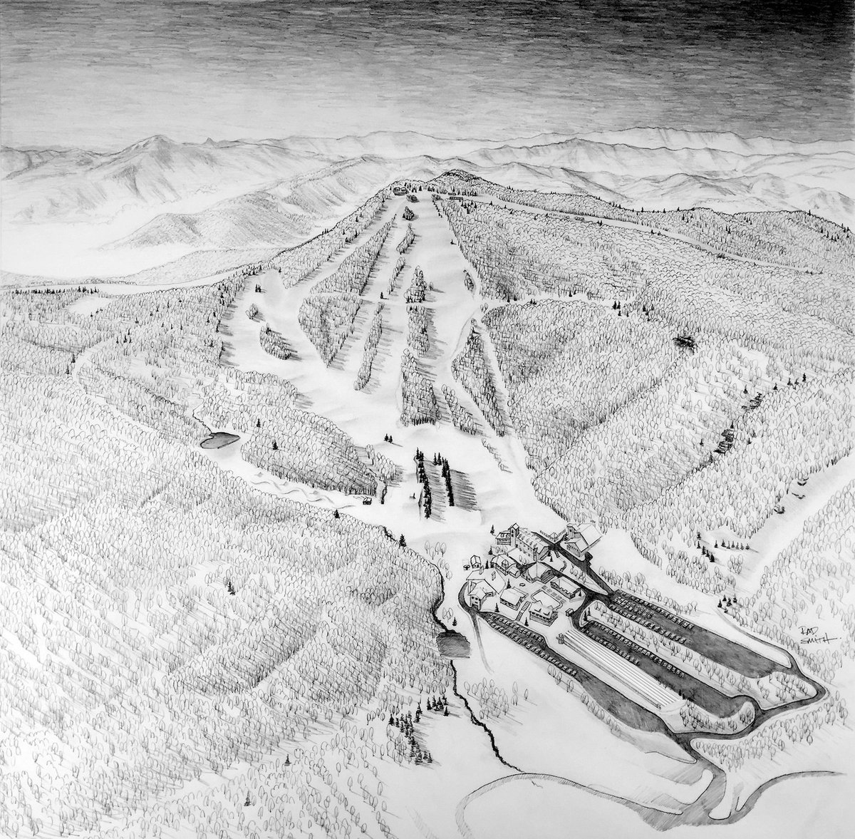 RadSmithSki's tweet photo. Thought I would share the initial sketch I laid out before painting Beech Mountain in North Carolina. This was actually one of the first places I ever skied before settling out west in MT so this mountain has a special place in my heart.

#BeechMtn #BeechMountain #NorthCarolina https://t.co/Bapw5t7jQX