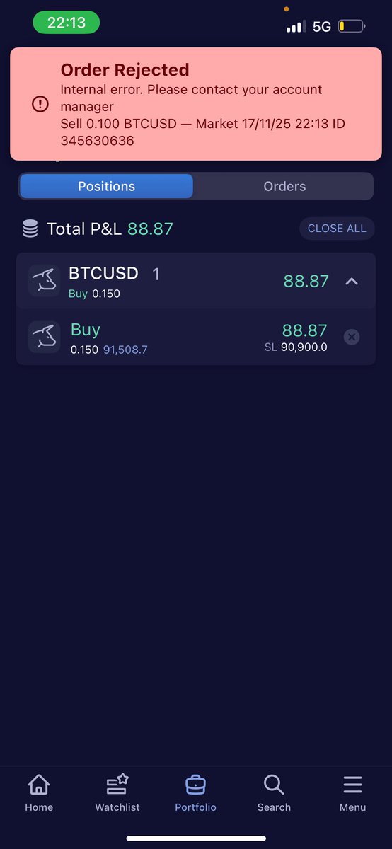 cryptobro020220's tweet photo. @TraderRapo @Tradermayne @breakoutprop They block exiting from profitable positions https://t.co/gMzZhf0kvD