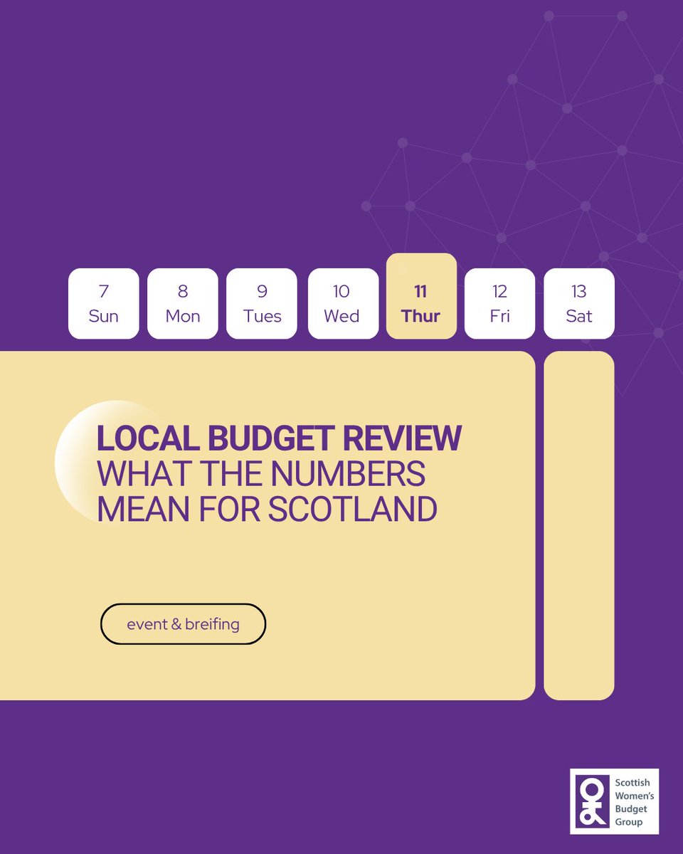 December is a big month for Scotland’s budget cycle - and we’ve pulled together everything SWBG will publish, launch and discuss.

Women’s experiences in budgets, a 4-nations take on the UK Budget, and our Local Budget Review are all coming up.

Here’s your overview ↓