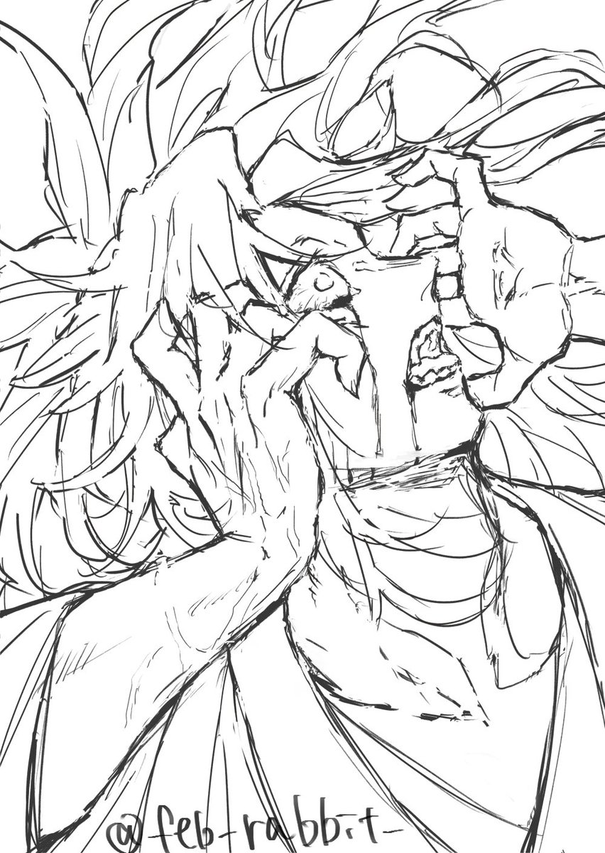 feb_rabbit_'s tweet photo. 線画再掲（微修正あり）① https://t.co/mw2ong6G3n
