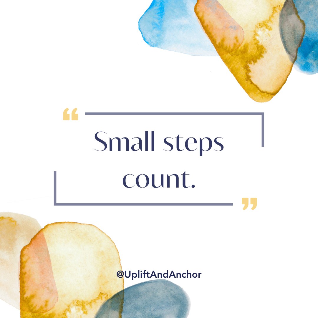 upliftandanchor's tweet image. Small steps still matter. Keep going. 💛 #smallsteps #gentleprogress #mindset #selfcare #anchorin #dailycalm #upliftandanchor