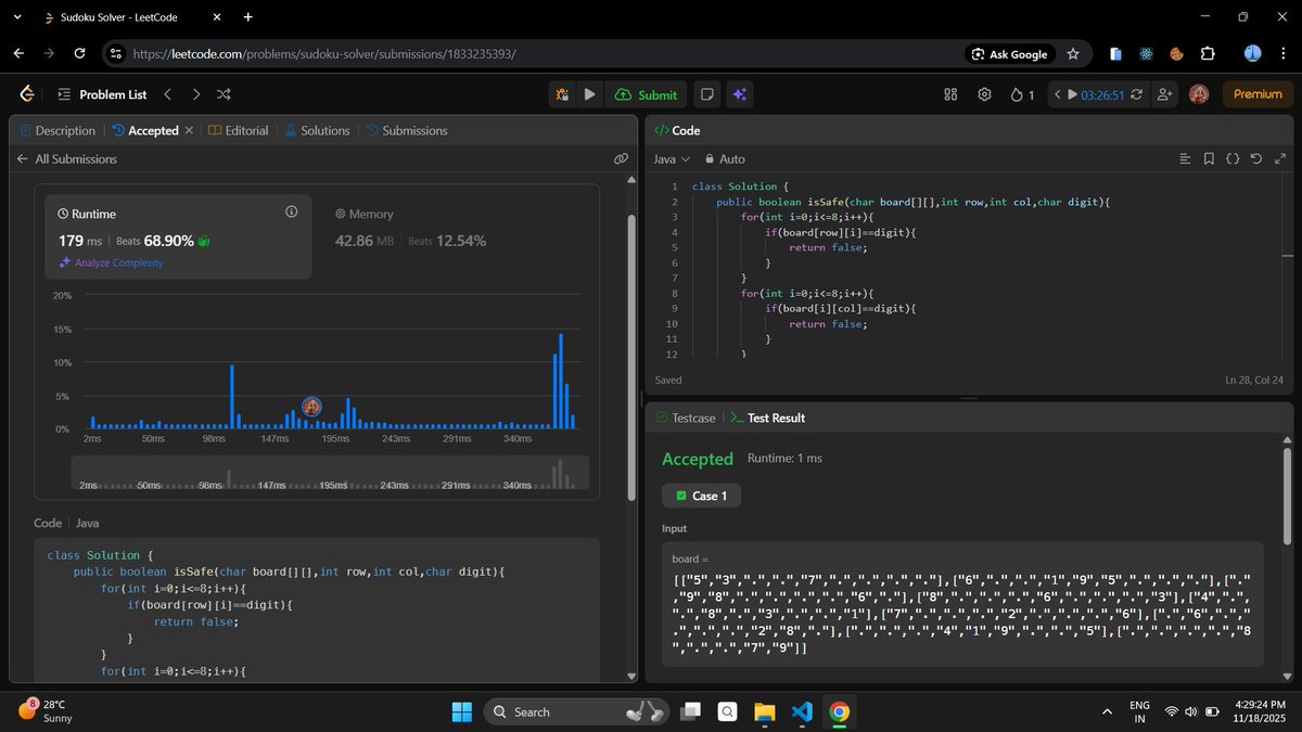 MansiBug's tweet image. Day 132: Getting a job in 8 months.

- Solved 1 hard-level and 1 easy-level question on LeetCode.

#100DaysOfCode #buildinpublic #DSA #Java