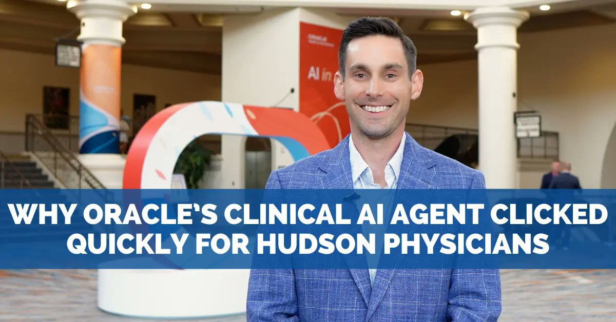 techguy's tweet image. Why Oracle’s Clinical AI Agent Clicked Quickly for Hudson Physicians #HITsm @OracleHealth
healthcareittoday.com/?p=2530059