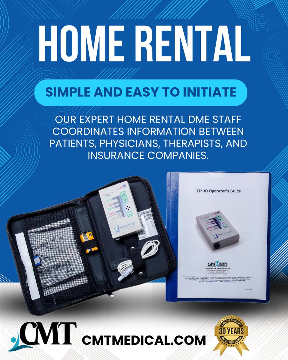 CurrentMedTech's tweet image. Clinicians, our Home Rental Program is simple and easy to initiate.
cmtmedical.com/home-rental-dm…
#biofeedback #PelvicFloorHealth #CMTMedical
#physicaltherapist #PT #PTeducation #physicaltherapy #ot