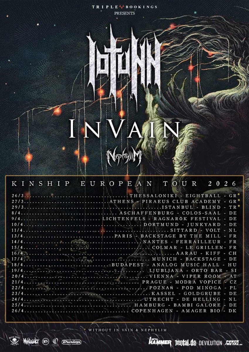 IOTUNN and IN VAIN 🔥🔥🥹
Magnificent lineup !!! I’ll be there in Paris !
<a href="/IOTUNNband/">IOTUNN</a> <a href="/invainofficial/">In Vain</a>