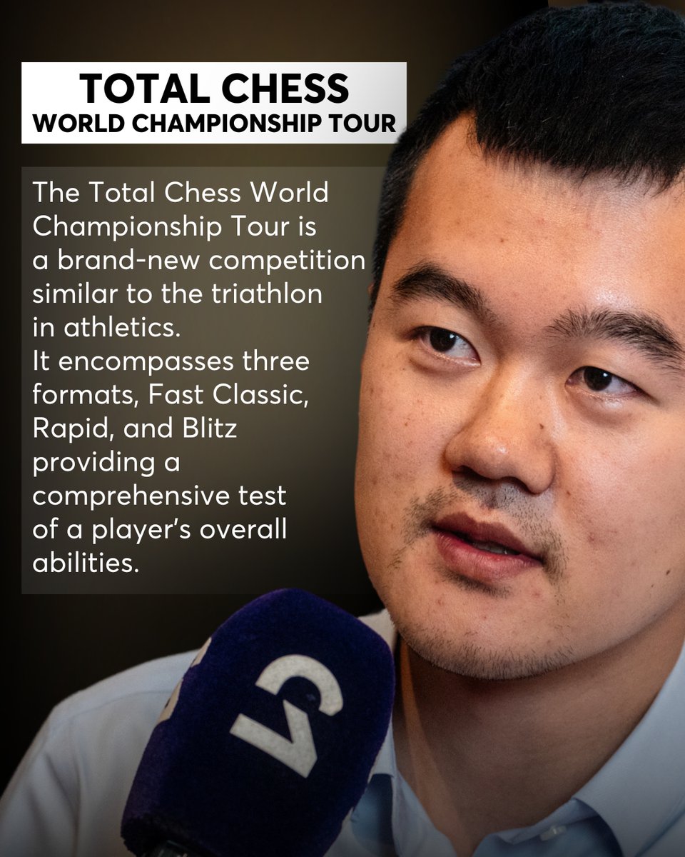 NorwayChess's tweet image. Former World Champion Ding Liren 👇
🗣️ &quot;The Total Chess World Championship Tour is a brand-new competition similar to the triathlon in athletics. It encompasses three formats - Fast Classic, Rapid, and Blitz - providing a comprehensive test of a player&apos;s overall abilities.
I hope…
