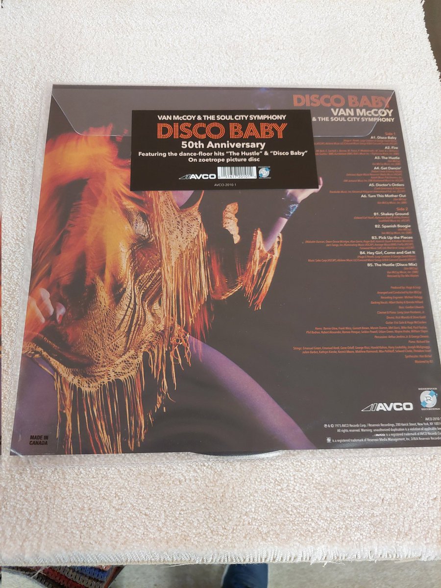 Fang des Tages 083-2025 
"50th Anniversary " (1975)
Schönes Zoetrope Vinyl 👍
Van McCoy " Disco Baby "
US-IMPORT aber " Made In Canada " Sticker