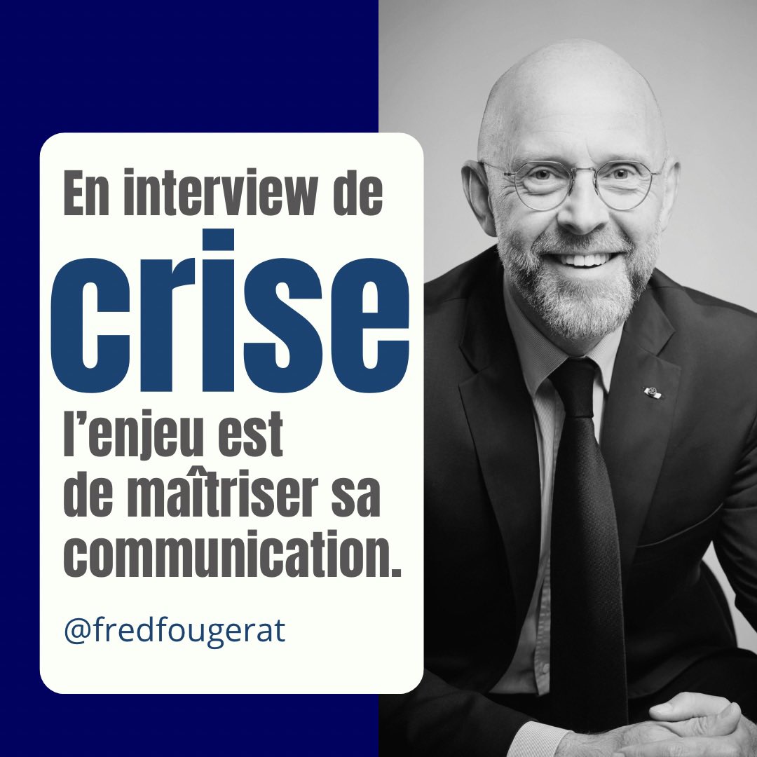 fredfougerat's tweet photo. Pour le communicant, notamment en #ComDeCrise, une question de #journaliste doit être prise comme un prétexte pour rebondir et faire passer un message clé, celui qui permet de maîtriser son discours et sa #communication.

#LaComEstUnMétier
#ComPol #Politique
#Presse #Média #RP https://t.co/tuZRrCw04o