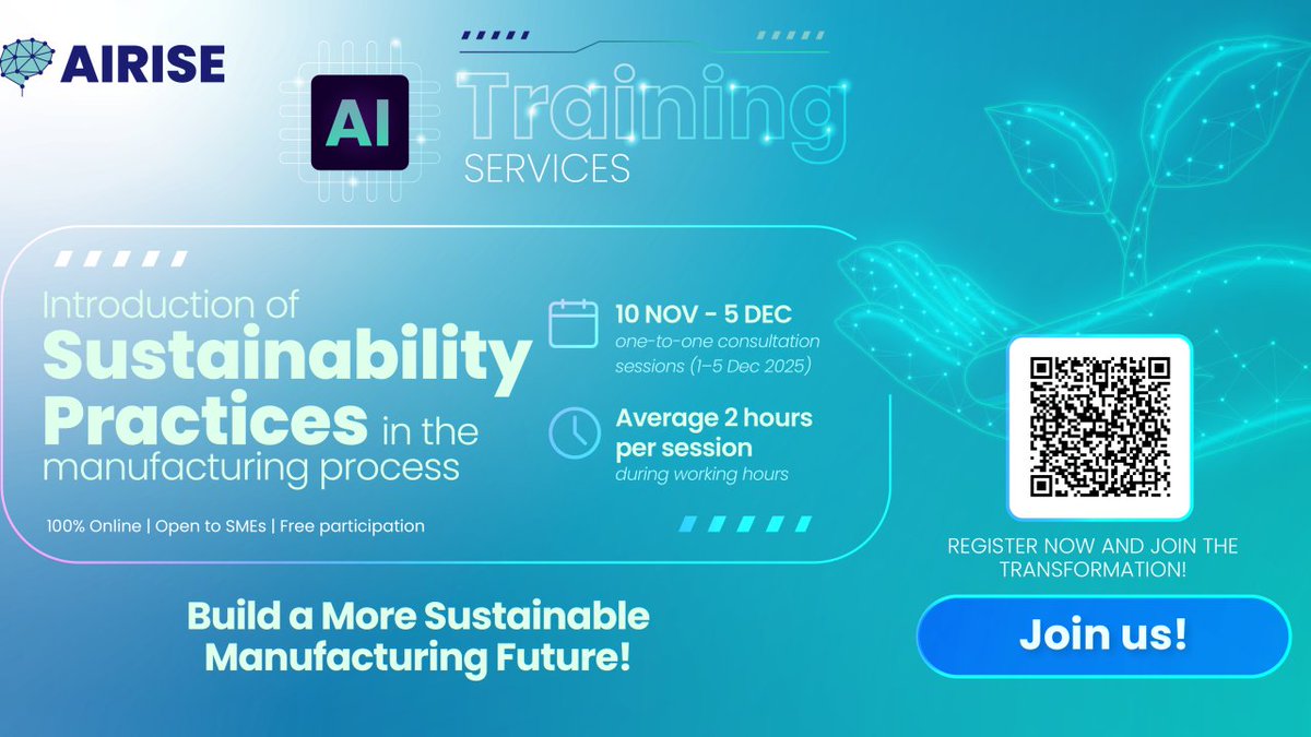 airise_eu's tweet photo. 🌱 𝗜𝗻𝘁𝗿𝗼𝗱𝘂𝗰𝘁𝗶𝗼𝗻 𝘁𝗼 𝗦𝘂𝘀𝘁𝗮𝗶𝗻𝗮𝗯𝗶𝗹𝗶𝘁𝘆 𝗣𝗿𝗮𝗰𝘁𝗶𝗰𝗲𝘀 𝗶𝗻 𝘁𝗵𝗲 𝗠𝗮𝗻𝘂𝗳𝗮𝗰𝘁𝘂𝗿𝗶𝗻𝗴 𝗣𝗿𝗼𝗰𝗲𝘀𝘀 workshop is now underway!

We’re excited to share that this AIRISE online training is currently taking place. https://t.co/O0ox9VKCnz