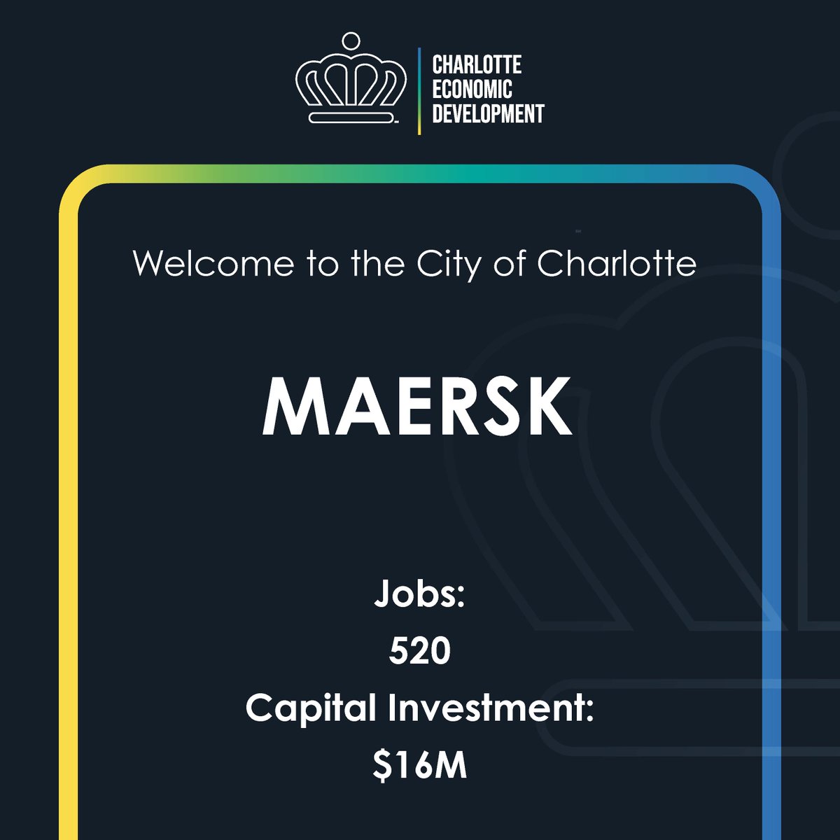 cltecon's tweet image. Another HQ in the Queen City! Integrated logistics leader Mearsk is choosing the Queen City for its North American headquarters — bringing 520 new jobs and major growth over the next five years. 🚀#EcoDev

🔗 charlottenc.gov/City-News/Maer…