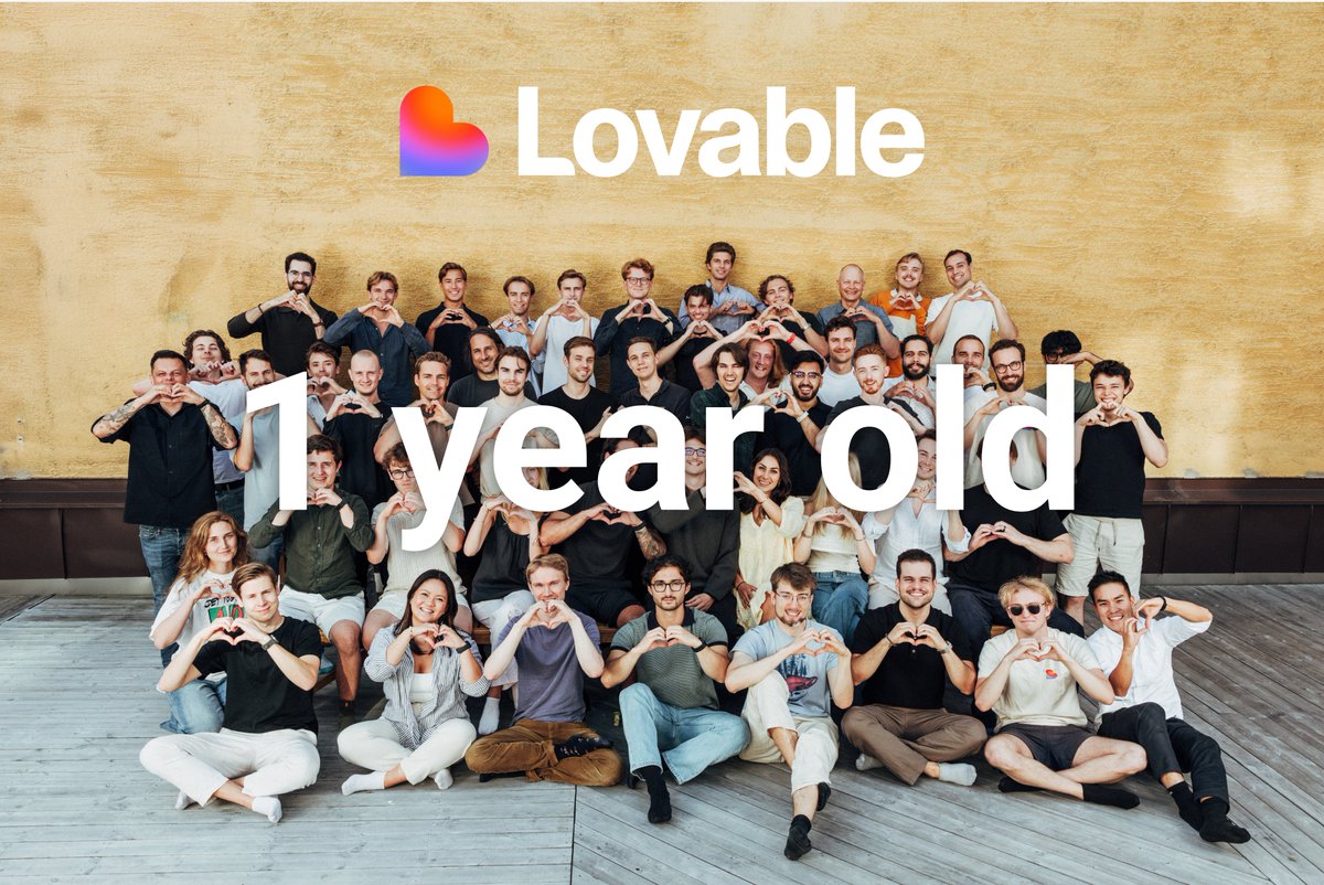 robiot's tweet image. today @Lovable officially turns 1 year old

and we also reached $200M ARR

this year has been crazy, and we ain&apos;t stopping.