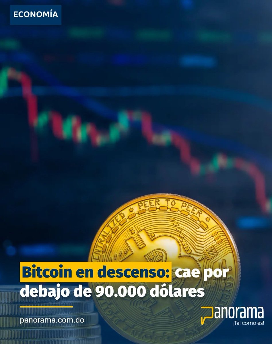 Panorama_Economía El bitcoin ha continuado ampliando su récord que caída,  al descender por debajo de 90.000 dólares. Amplíe esta información en  https://t.co/qXzOiIEqvO Panorama ¡Tal como es! #Panorama #Actualidad  #Economía #X #Caida #Bitcoin