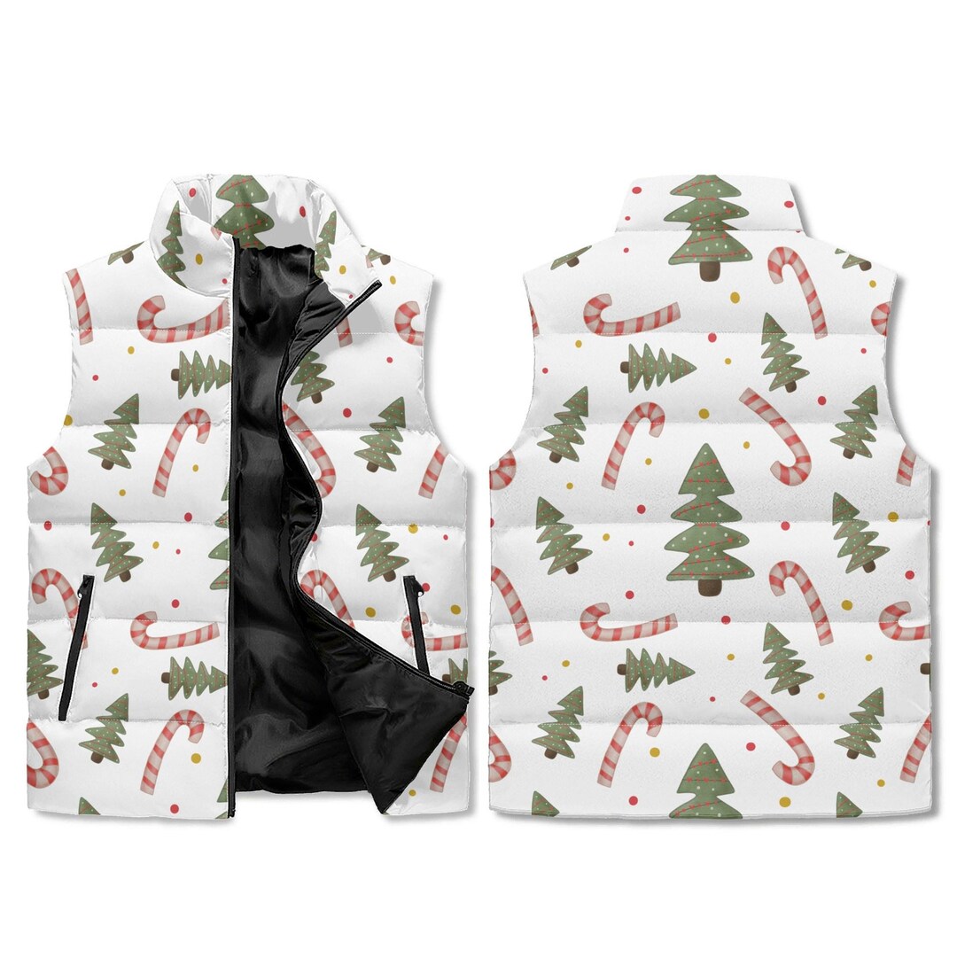 customitize's tweet image. Christmas Puffer Vest – Candy Cane &amp;amp; Tree Print, Unisex Holiday Style by CustomitizeMe: 99.95 USD

🔥 DESIGN HIGHLIGHTS

• Fun holiday pattern featuring candy canes, evergreen… dlvr.it/TPKxFB #ChristmasFashion #HolidayStyle #PufferVest #UnisexClothing #WinterOutfits