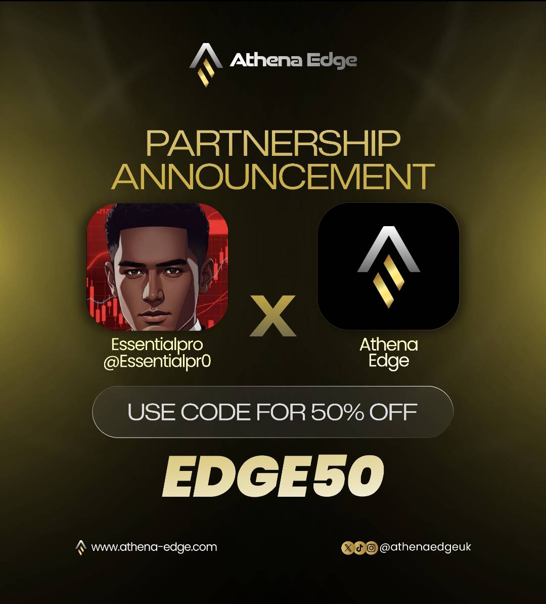 Essentialpr0's tweet image. I’m thrilled to announce my partnership with @athenaedgeuk 🎉 

A venture - Backed Prop Trading Firm

✅ Match Trader 
✅ 24/7 Customer Support 
✅ Fast and reliable payouts 

Use my code &quot;EDGE50&quot; to get 20% discount on every purchase.🔥

athena-edge.com/funded?ref=80