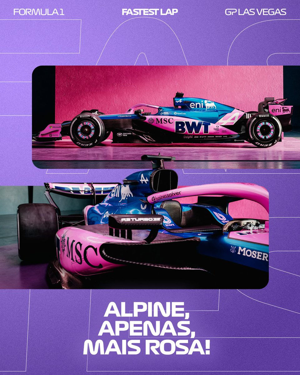 fastestlapp's tweet image. AAlpine anunciou, esta quinta-feira, nas suas redes sociais, que correrá o Grande Prémio de Las Vegas com uma decoração especial no monolugar, que, na verdade, acrescenta mais mais rosa ao já utilizado, habitualmente. #FastestLap #Formula1 #F1 #F1Portugal #F1Brasil #DAZNF1