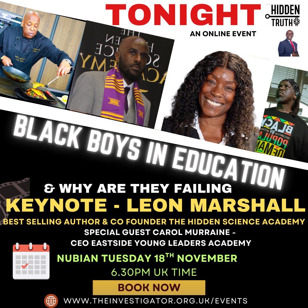 *⛔️⛔️*You gonna learn tonight!!!*⛔️⛔️*

Tonight will be explosive 🧨!
Leon Marshall will not be holding back!!! This subject affects us all!

The line up is crazy! Spread the word you definitely 💯 don’t want to miss this! 

Book now: theinvestigator.org.uk/events