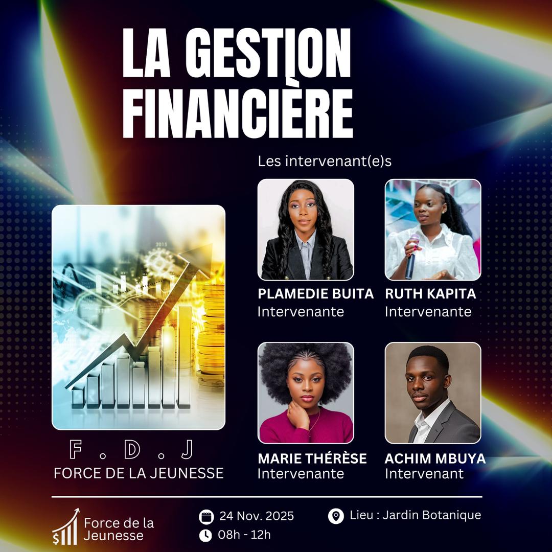 PopulaireduBuzz's tweet image. 📢 GRAND RENDEZ-VOUS DE LA JEUNESSE ! 
Rejoins-nous ce 24 novembre 2025 de 08h à 12h au Jardin Botanique pour une matinée enrichissante autour du thème &quot;La Gestion Financière&quot; 💰📈

Entrée libre – Viens nombreux !  
#GestionFinancière #Leadership #EducationFinancière #RDCTalents