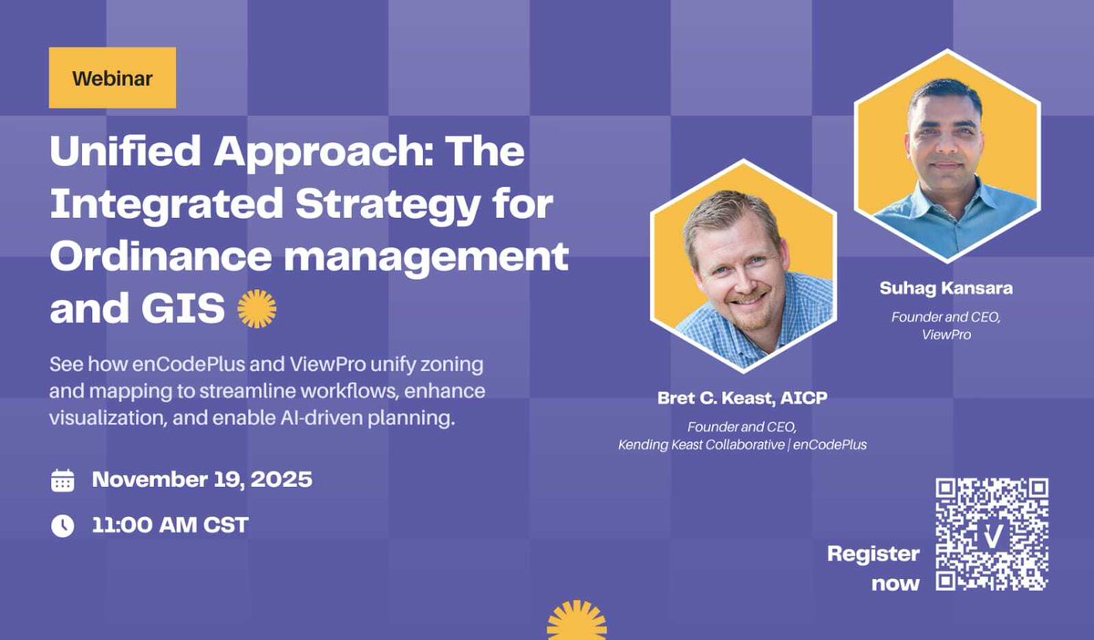 enCodePlus's tweet image. Last Chance!📢
Register now to join us on Zoom at 11:00 central.
 hubs.ly/Q03Tyvp40

#zoningtechnology #planningwebinar #viewpro #GISzoningtech #govtech