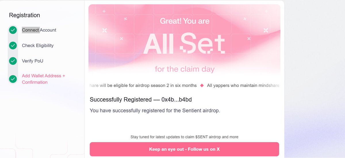 I was eligible for sentient, was shocked because I gave up at a point in time.

When I was checking I was just saying I know it’s not possible to be eligible and guess what, I was eligible. 

Now it’s time to give the same energy to stream with <a href="/jointheparti/">PARTI</a>