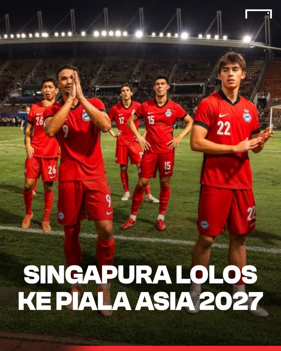 GOAL_ID's tweet image. Kalahkan Hong Kong, Singapura lolos ke Piala Asia untuk kedua kali dalam sejarah!

Pertama kalinya mereka lolos melalui kualifikasi setelah sebelumnya bermain sebagai tuan rumah pada 1984.

Sementara itu, Malaysia yang kokoh di puncak klasemen Grup F seharusnya sudah lolos juga.…