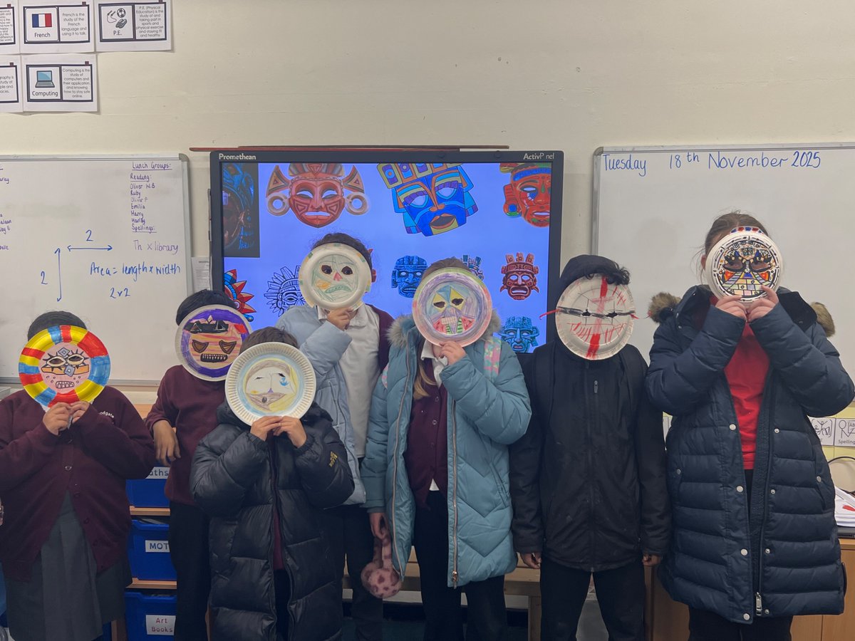 History Craft club have made terrifying Aztec masks! Beware of the History craft club tribe 🛕⚔️🎭