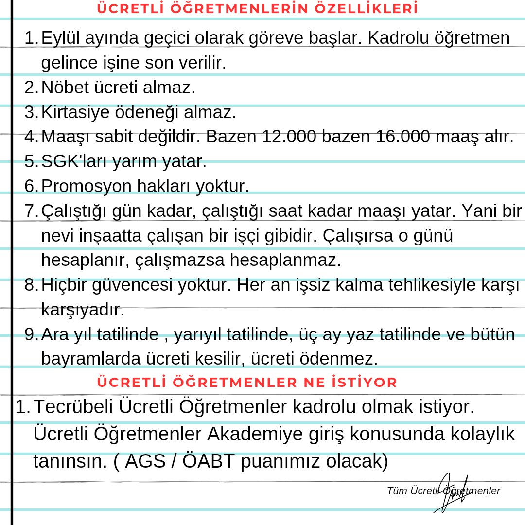 DERS ÜCRETİ KARŞILIĞI ÇALIŞAN ÖĞRETMENLER PLATFORM (@dernegiucretli) on Twitter photo 