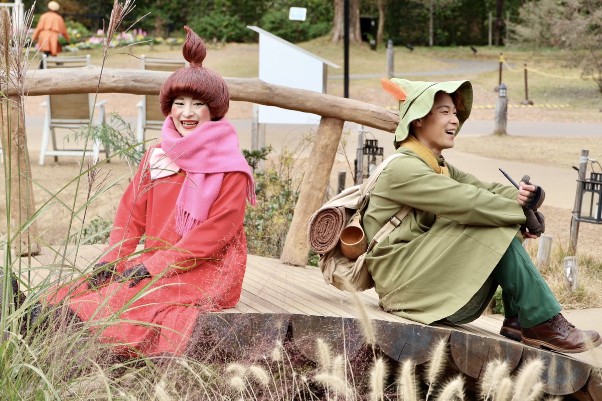 スナフキン🌿
リトルミイ🩷

ムーミン谷は、ゆったりとした時間が流れてるね

＃ムーミンバレーパーク 
＃スナフキン 
＃リトルミイ