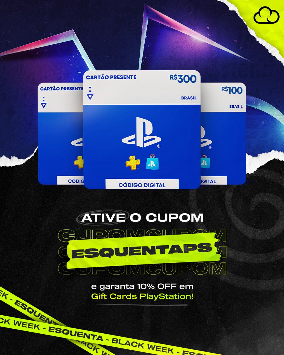 brunagd3's tweet image. Boa tarde, Players

Garanta já o seu Gift Card da PlayStation na Nuuvem com 10% OFF e aproveite para comprar seus jogos favoritos ou até mesmo aquele lançamento tão esperado na Black Friday.

💥Use o Cupom: ESQUENTAPS

☁️ A Nuuvem é a maior loja digital de games da América…