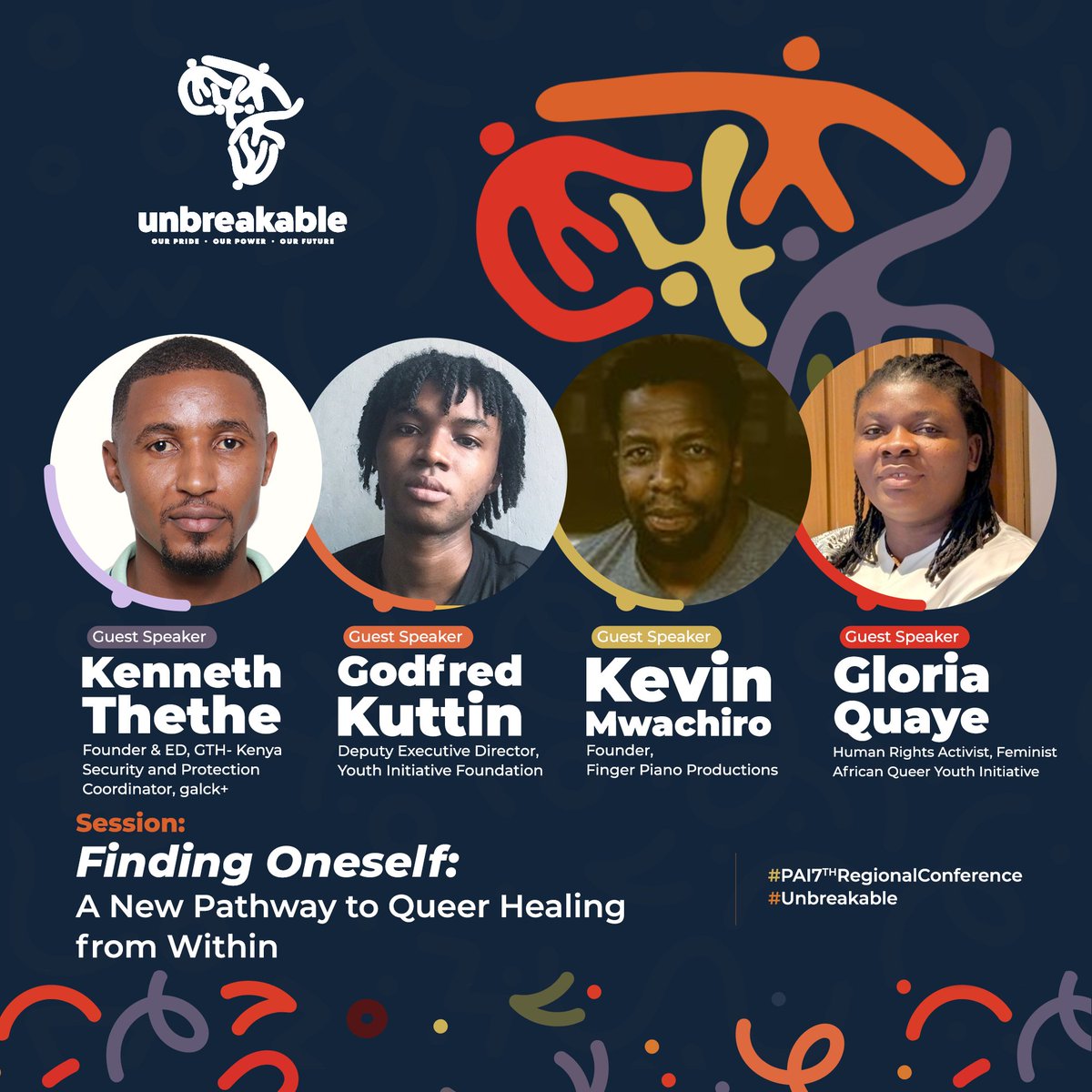 PanAfricaILGA's tweet photo. 🌱 Our collective mental health is important. So, the ‘Finding Oneself: A New Pathway to Queer Healing from Within’ session, under the Resilience and Healing track at the Conference, will share community-based approaches to healing trauma and fostering wellness, and offer strategies for trauma-informed care and peer support within queer communities. 
 
It features a short presentation on mental health and trauma-informed care centred on LGBTQIA+ youth in West Africa, drawing from studies and experiences in Ghana and Nigeria, followed by a roundtable on diverse healing experiences and approaches to wellness. The space also includes a healing ritual grounded in connection and release, and an affirmative art therapy activity inviting self-love, resilience and acceptance through creativity. 
 
Don’t miss it! Full details on Whova. 

--

🌱 Notre santé mentale collective est importante. Ainsi, la session « Se trouver soi-même : une nouvelle voie vers la guérison queer de l'intérieur », dans le cadre du volet « Résilience et guérison » de la conférence, présentera des approches communautaires pour guérir les traumatismes et favoriser le bien-être, et proposera des stratégies pour des soins tenant compte des traumatismes et le soutien par les pairs au sein des communautés queer. 

Elle comprendra une brève présentation sur la santé mentale et les soins tenant compte des traumatismes chez les jeunes LGBTQIA+ en Afrique de l'Ouest, s'appuyant sur des études et des expériences menées au Ghana et au Nigeria, suivie d'une table ronde sur diverses expériences de guérison et approches du bien-être. L'espace comprendra également un rituel de guérison fondé sur la connexion et la libération, ainsi qu'une activité d'art-thérapie affirmative invitant à l'amour de soi, à la résilience et à l'acceptation par la créativité. 

Ne manquez pas cet événement ! Tous les détails sont disponibles sur Whova. 

 --

🌱 A nossa saúde mental coletiva é importante. Por isso, a sessão «Encontrar-se a si mesmo: um novo caminho para a cura queer a partir de dentro», no âmbito da vertente Resiliência e Cura da Conferência, irá partilhar abordagens baseadas na comunidade para curar traumas e promover o bem-estar, e oferecer estratégias para cuidados informados sobre traumas e apoio entre pares nas comunidades queer. 

A sessão inclui uma breve apresentação sobre saúde mental e cuidados informados sobre traumas centrados nos jovens LGBTQIA+ na África Ocidental, com base em estudos e experiências no Gana e na Nigéria, seguida de uma mesa redonda sobre diversas experiências de cura e abordagens ao bem-estar. O espaço também inclui um ritual de cura baseado na conexão e libertação, e uma atividade de terapia artística afirmativa que convida ao amor-próprio, resiliência e aceitação através da criatividade. 

Não perca! Detalhes completos no Whova. 

#PAI7thRegionalConference #Unbreakable