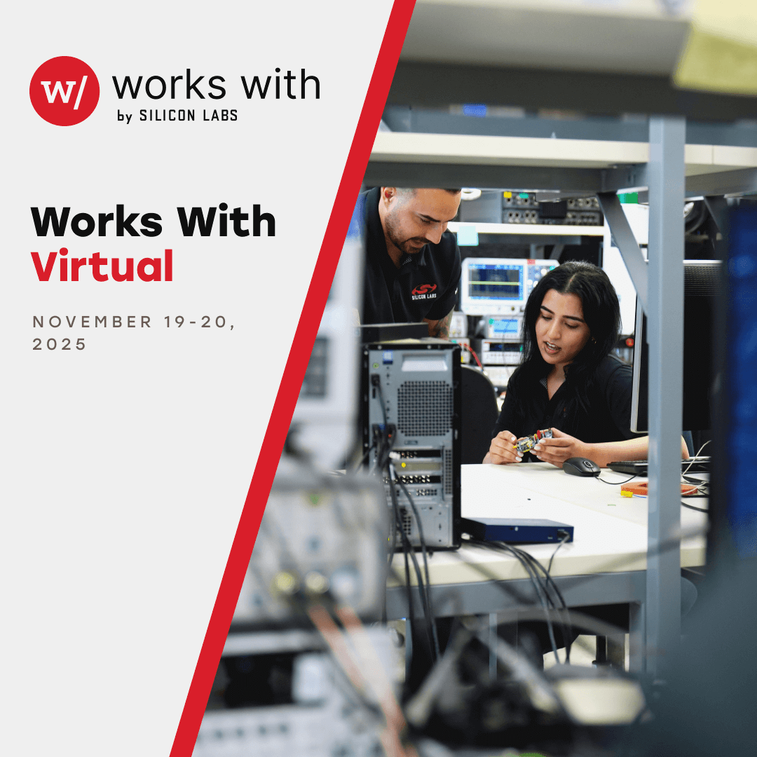 siliconlabs's tweet photo. #WorksWith Virtual kicks off tomorrow! Donโt miss your last chance to join the premier developer conference for all things IoT, from Matter and Wi-Fi 6 to Bluetooth, LPWAN, and AI/ML.
๐ป Register here: https://t.co/8FD9UFD3AB https://t.co/eA4NW5htVQ