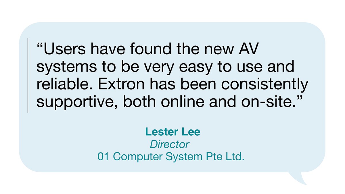 Extron's tweet image. Extron AV Technology Powers Collaboration at Singapore University of Technology and Design (SUTD)

To enhance collaboration and create a seamless learning experience, SUTD partnered with 01 Computer System Pte Ltd to refresh AV systems across 5 lecture theatres, 13 labs, and 15…