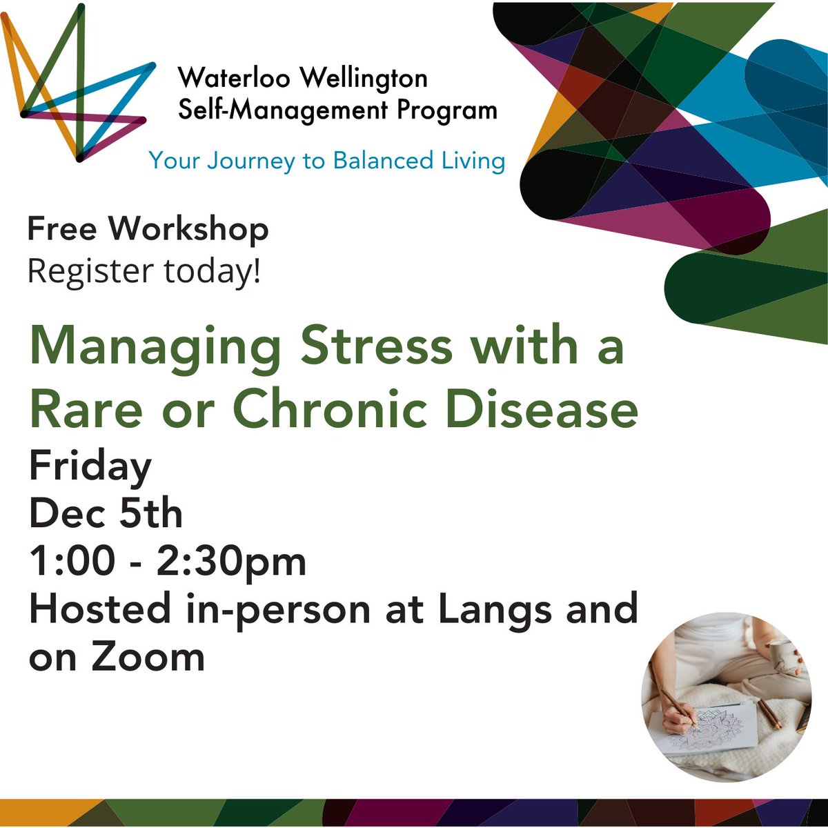 LangsCommunity's tweet image. Living with a chronic or rare disease can bring unique challenges and stress. Join our Managing Stress with a Rare or Chronic Disease workshop to learn how to better understand and manage stress while supporting your overall well-being.
Register: ow.ly/uV0W50XmsnN